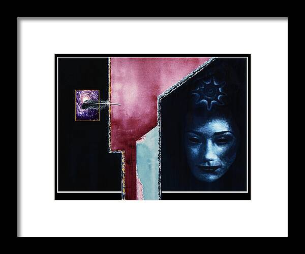 Portrait Framed Print featuring the mixed media A Mystery by Hartmut Jager