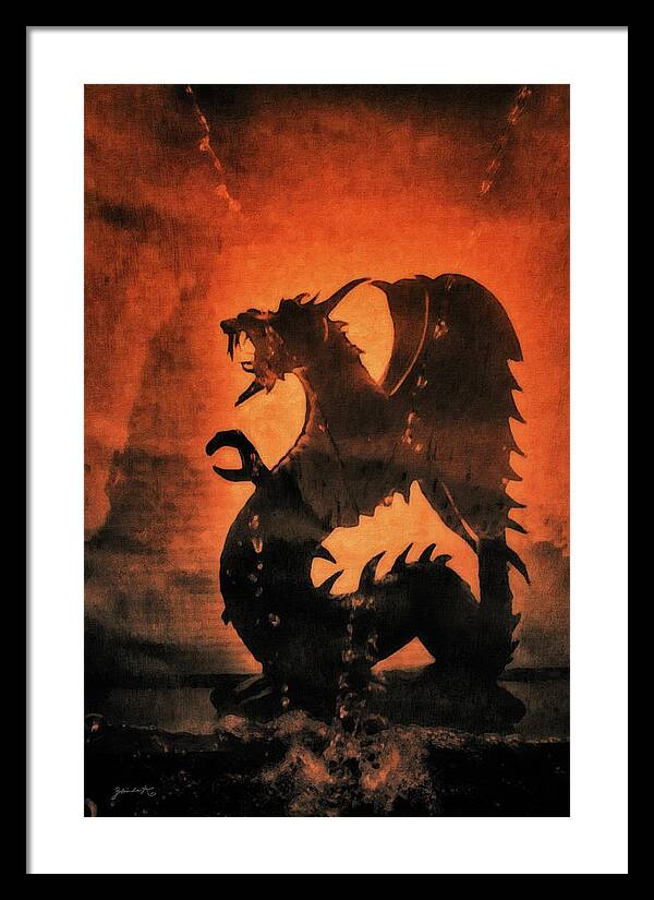 Fantasy Framed Print featuring the mixed media A Mythical Monster by Gerlinde Keating - Galleria GK Keating Associates Inc