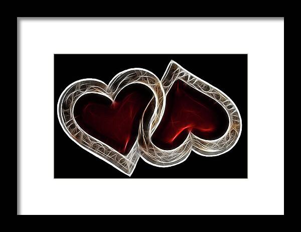 Heart Framed Print featuring the photograph A Pair Of Hearts - Horizontal by Shane Bechler