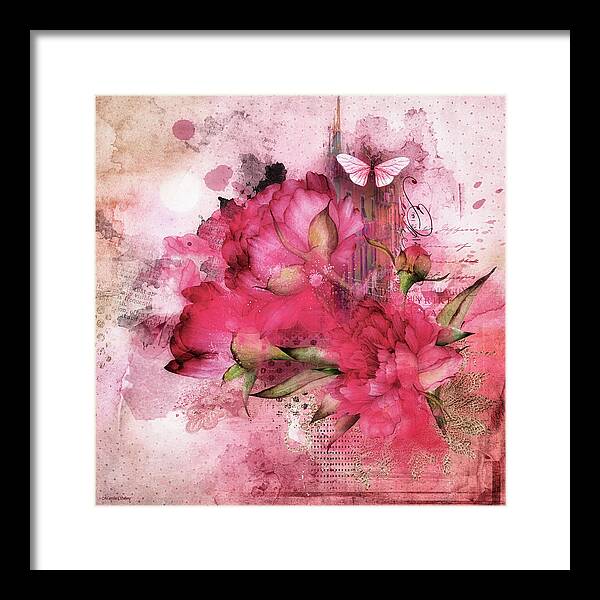 Flowers Framed Print featuring the digital art A Passion for Pink by Merrilee Soberg