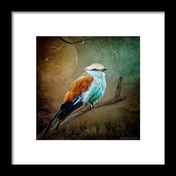 Bird Framed Print featuring the digital art A Pause in Time by Maggy Pease