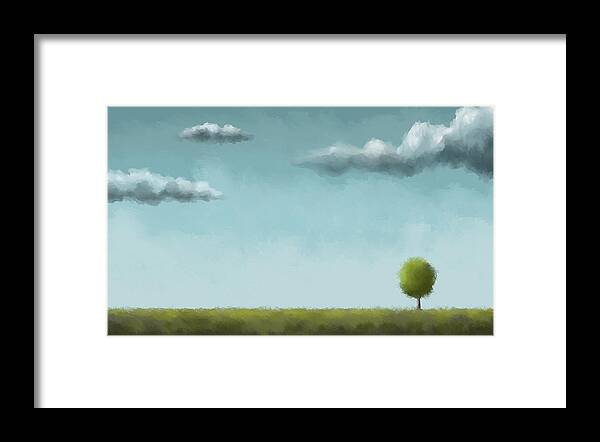 Abstract Landscape Framed Print featuring the digital art A Perfect Summer Day by Shawn Conn