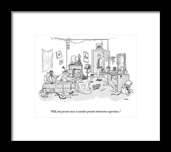A26163 Framed Print featuring the drawing A Person's Immersive Experience by Teresa Burns Parkhurst