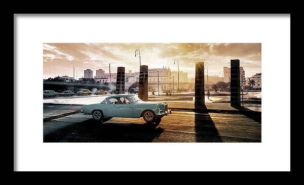 Havana Framed Print featuring the photograph A postcard faded in the past by Micah Offman