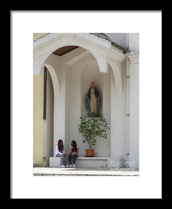 Madonna Framed Print featuring the photograph A quiet corner in Tuzi - Montenegro by Phil Banks