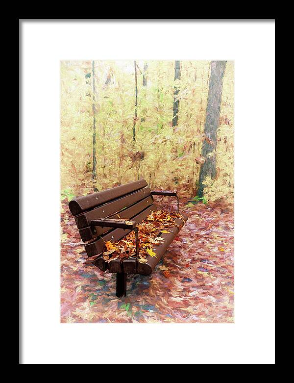 Autumn Framed Print featuring the painting A Quiet Place to Sit ap by Dan Carmichael