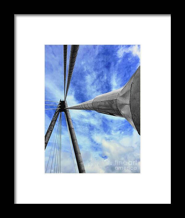 Digital Art Framed Print featuring the photograph A selective colour of The Marine Way Bridge Southport England. August 2010 by Pics By Tony
