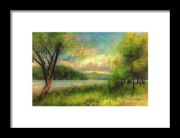 Spring Framed Print featuring the digital art A Soft Spring Day by Lois Bryan
