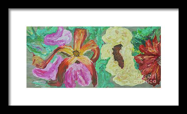 Popular Photo Framed Print featuring the painting A spilled flower by Ofra Wolf