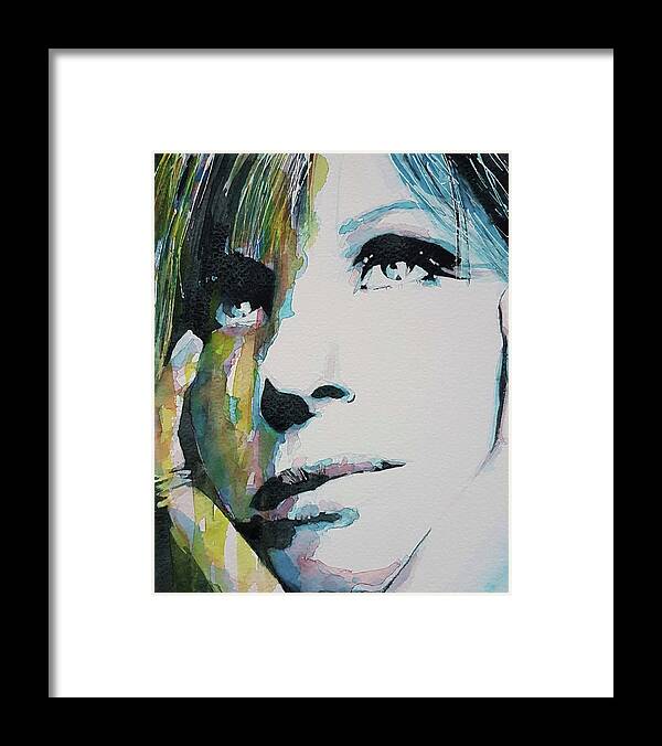 Barbra Streisand Art Framed Print featuring the painting A Star is Born - Barbra Streisand by Paul Lovering