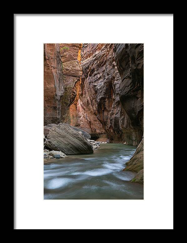 The Narrows Framed Print featuring the photograph A stroll in The Narrows by Tibor Vari
