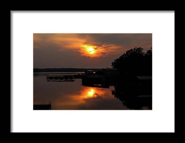 Lake Framed Print featuring the photograph A Sun Splitting Sunrise by Ed Williams