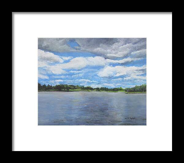 Painting Framed Print featuring the painting A View on the Maurice River by Paula Pagliughi