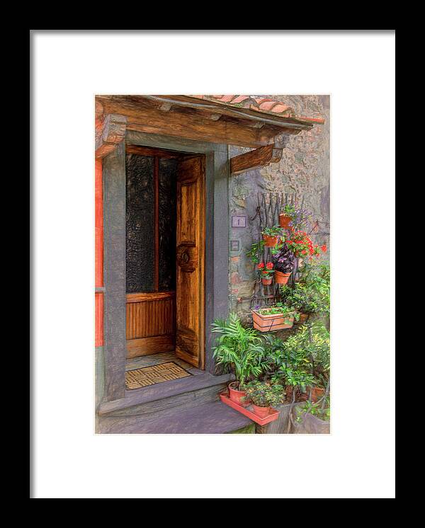 Tuscany Framed Print featuring the photograph A Warm Tuscan Welcome by Marcy Wielfaert