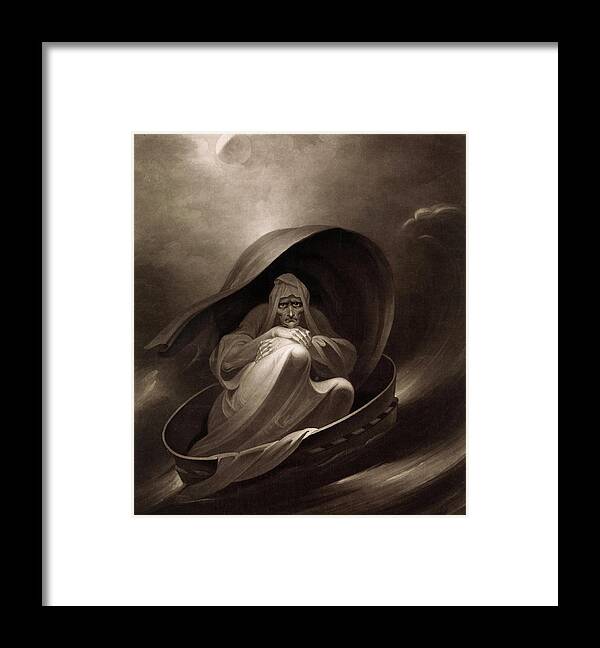 Charles Turner Framed Print featuring the painting A Witch Sailing to Aleppo in a Sieve, 1807 by Charles Turner