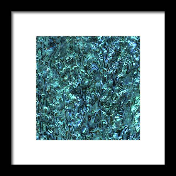 Abalone Framed Print featuring the photograph Abalone Shell -aka- Paua Shell - Turquoise Tint by Eclectic at Heart