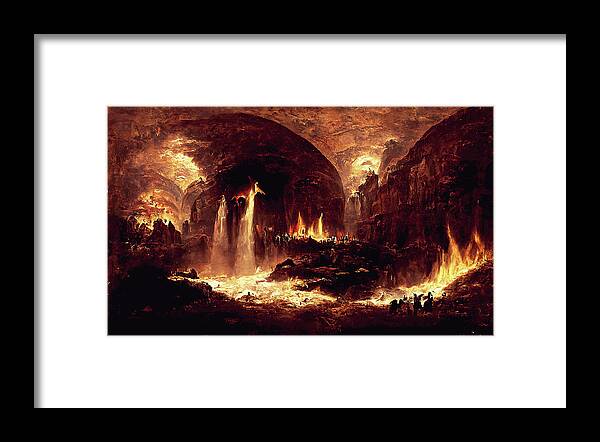 Dante Framed Print featuring the painting Abandon all hope, you who enter here, 01 by AM FineArtPrints
