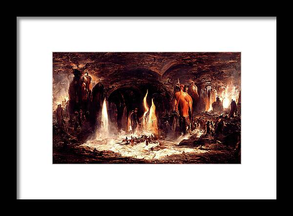 Dante Framed Print featuring the painting Abandon all hope, you who enter here, 02 by AM FineArtPrints