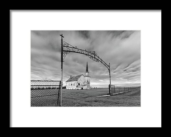 Lutheran Framed Print featuring the photograph Abandoned Scandia Lutheran Church in NW ND near Grenora by Peter Herman