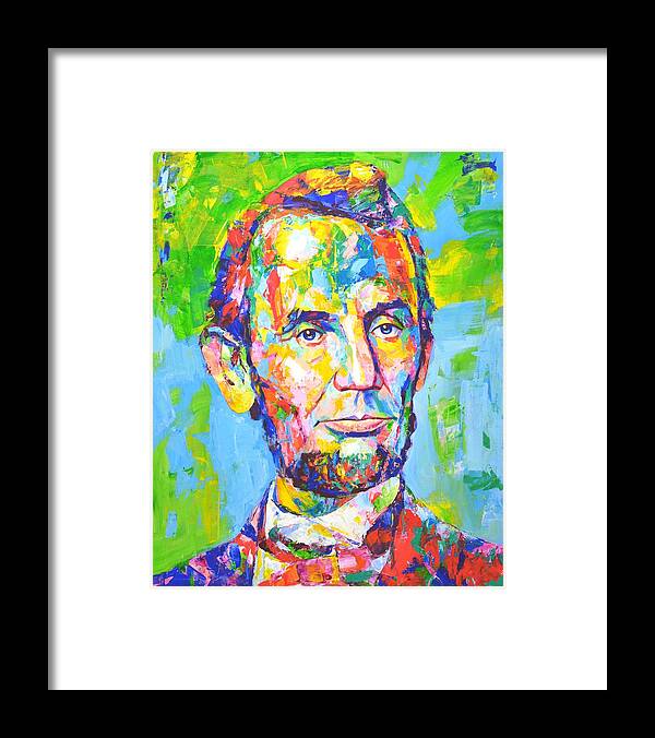 Abraham Lincoln Framed Print featuring the painting 	Abraham Lincoln by Iryna Kastsova