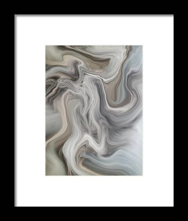 Abstract Framed Print featuring the digital art Gray Matter by Nancy Levan