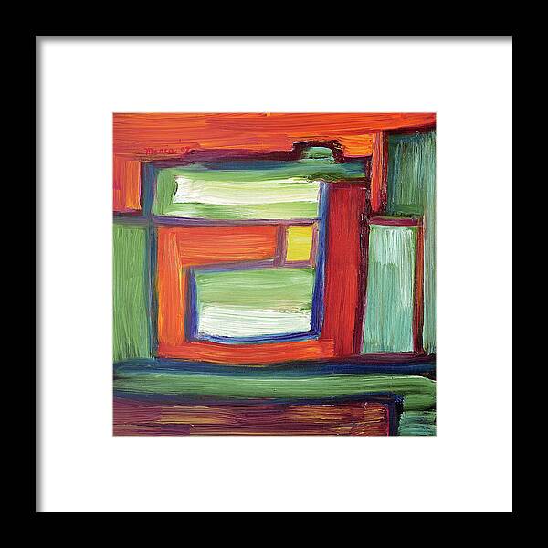 Abstract Framed Print featuring the painting Abstract 29 by Maria Meester