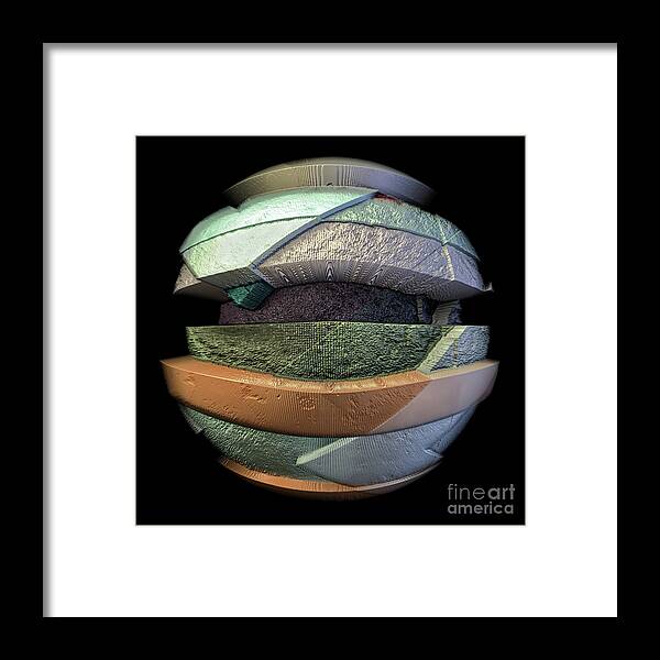 Texture Framed Print featuring the digital art Abstract 3D Sphere by Phil Perkins
