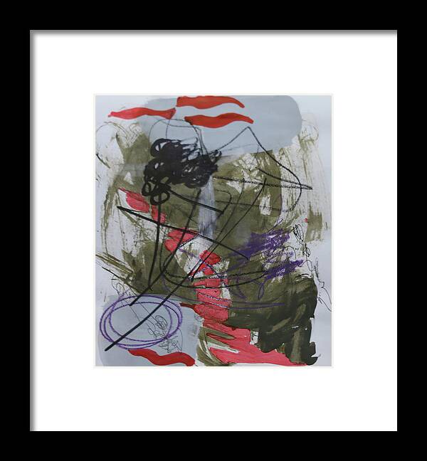 Abstract Framed Print featuring the painting Abstract 90128b by Cathy Anderson