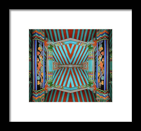 Spiritual Framed Print featuring the photograph abstract architecture photography - Deep Blue by Sharon Hudson