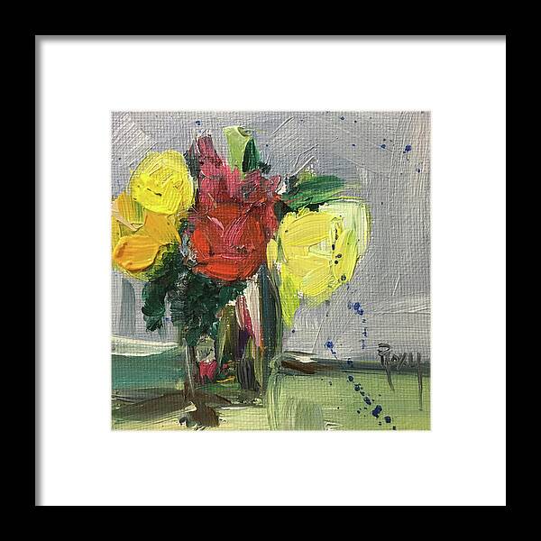 Flowers Framed Print featuring the painting Abstract Bunch by Roxy Rich