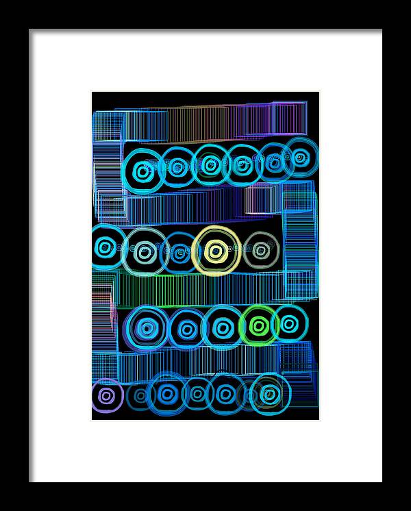 Abstract Circles Lines Framed Print featuring the digital art Abstract circles and lines by Kathleen Boyles