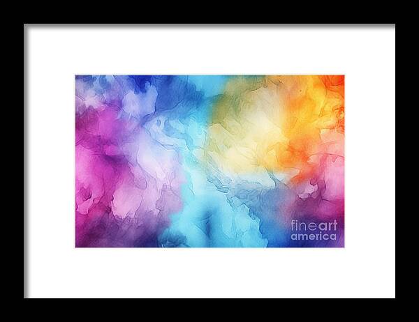 Watercolor Framed Print featuring the painting Abstract colorful watercolor background for graphic design by N Akkash