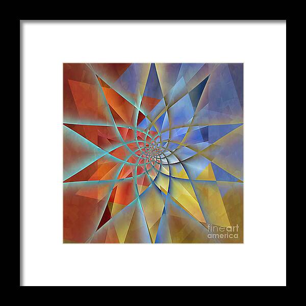 Abstract Framed Print featuring the digital art Abstract Colour Geometry 19 by Philip Preston