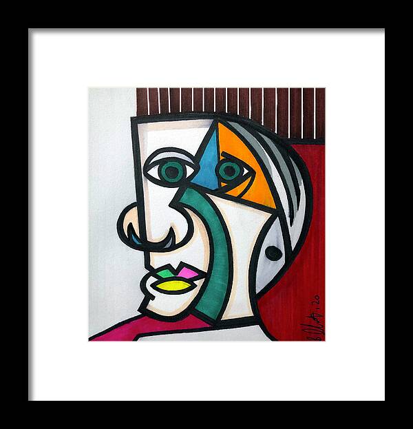 Abstract Framed Print featuring the drawing Abstract Expressionist Portrait by Creative Spirit