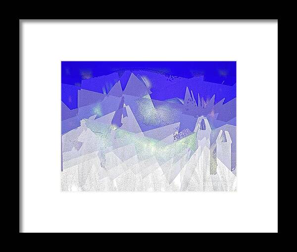 Abstract Realism Framed Print featuring the digital art Abstract Geometric Frosted Chimneys by Dee Flouton