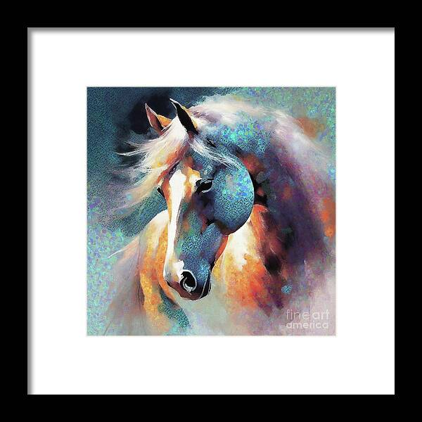 Abstract Framed Print featuring the digital art Abstract Horse Portrait - 01940 by Philip Preston