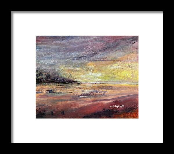 Painting Framed Print featuring the painting Abstract Landscape by Paula Pagliughi
