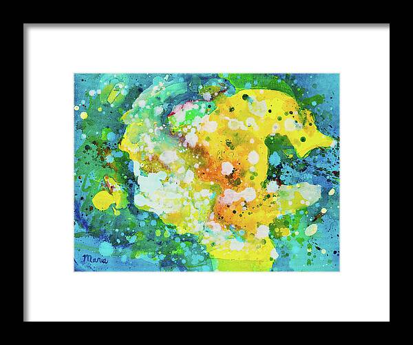 Abstract Framed Print featuring the painting Abstract by Maria Meester