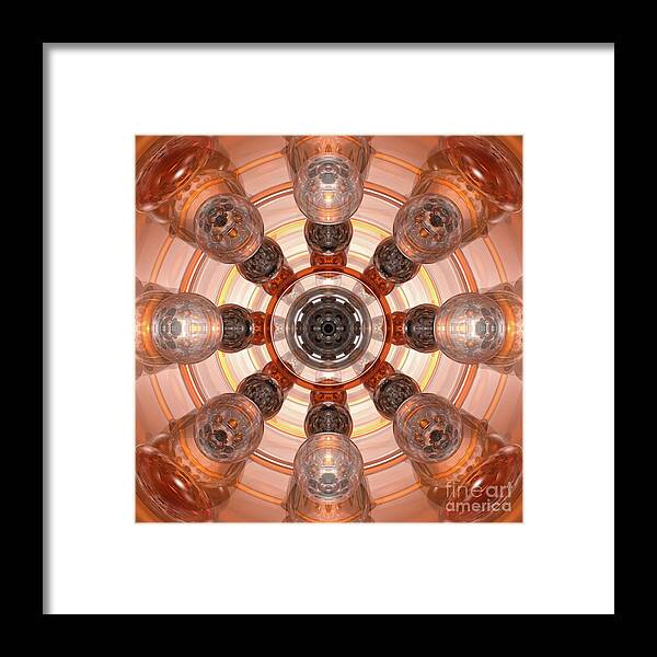 Digital Art Framed Print featuring the digital art Abstract Orange Glass by Phil Perkins