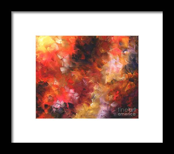 Red Framed Print featuring the painting Abstract Painting Original Art Base Layer for a MAD Doodle Prints by Duncanson Art by Megan Aroon