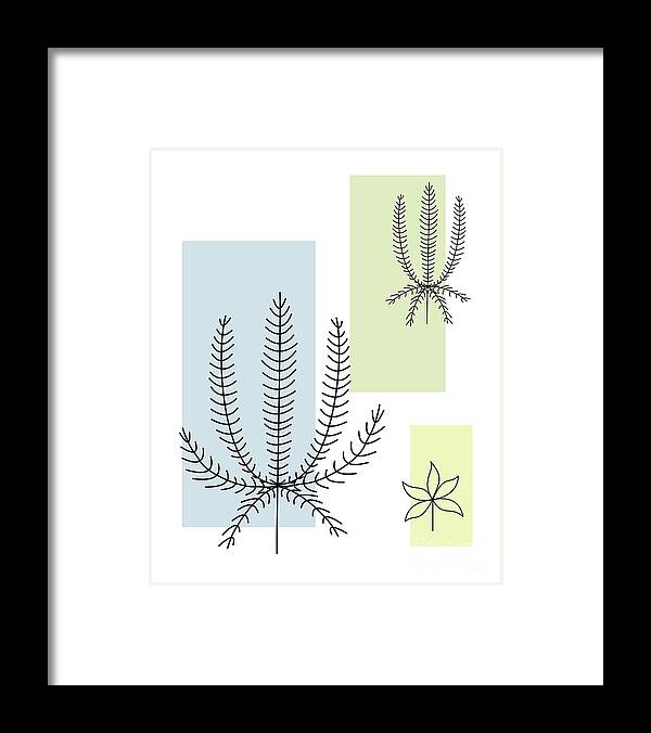 Botanical Framed Print featuring the digital art Abstract Plants Pastel 1 by Donna Mibus