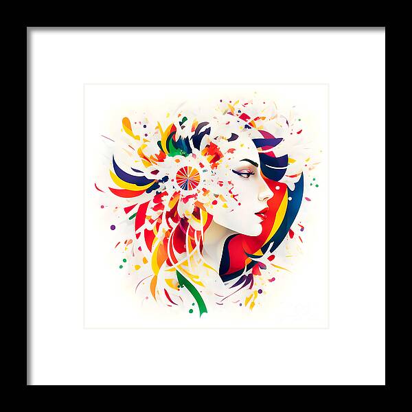 Abstract Framed Print featuring the digital art Abstract Portrait - 127 by Philip Preston
