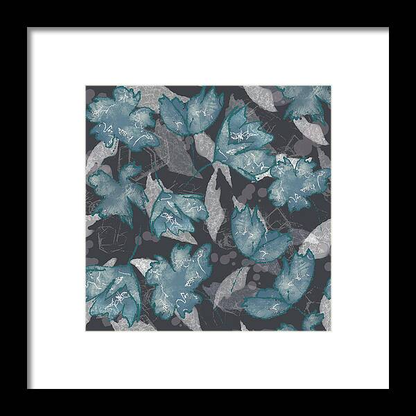 Gray Framed Print featuring the digital art Abstract Scribble Floral by Sand And Chi
