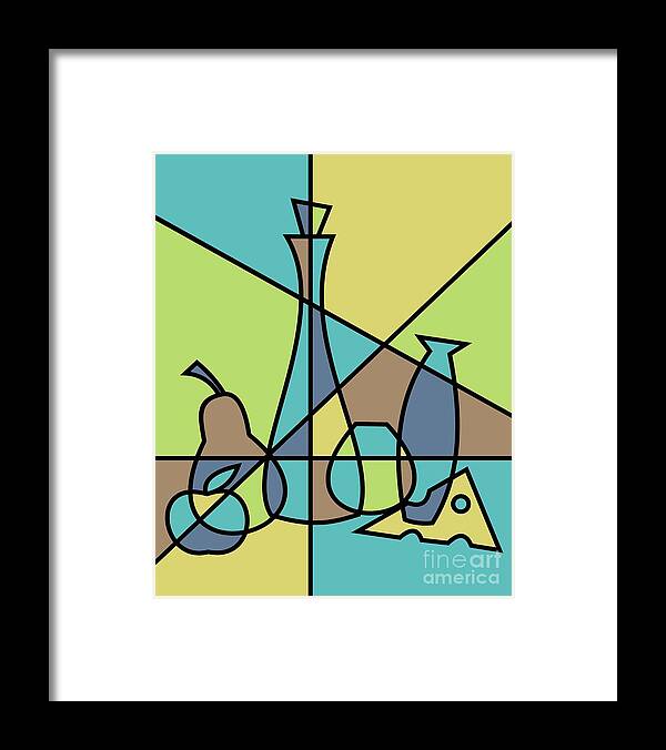 Mid Century Framed Print featuring the digital art Abstract Still Life by Donna Mibus