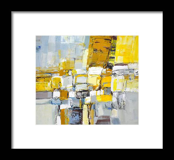 Abstraction Framed Print featuring the painting 	Abstraction 2021 by Iryna Kastsova