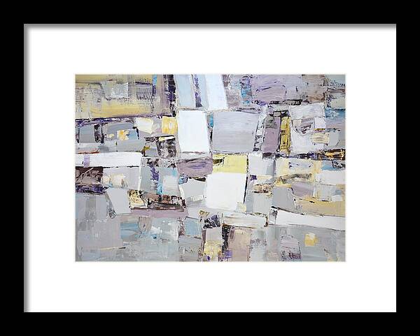 Abstraction Framed Print featuring the painting Abstraction Tokyo by Iryna Kastsova