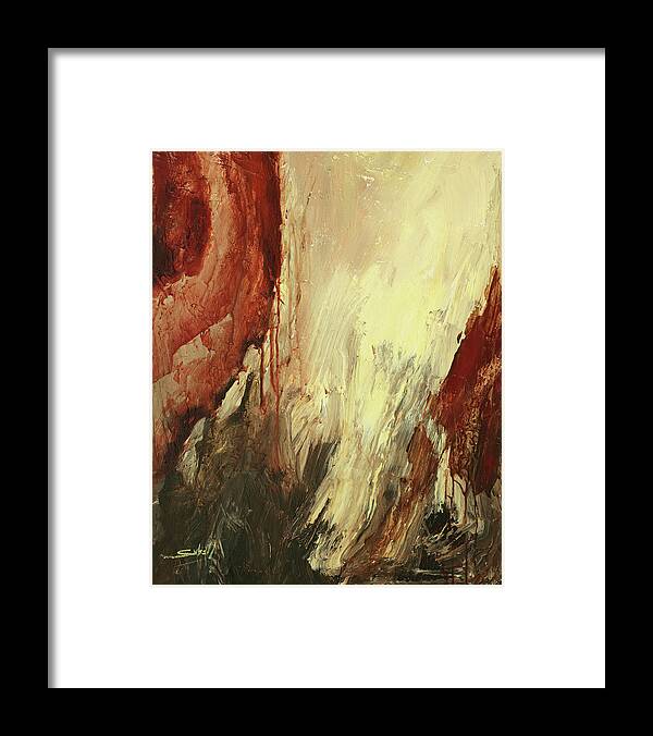 Abyss Framed Print featuring the painting Abyss Revision II by Sv Bell