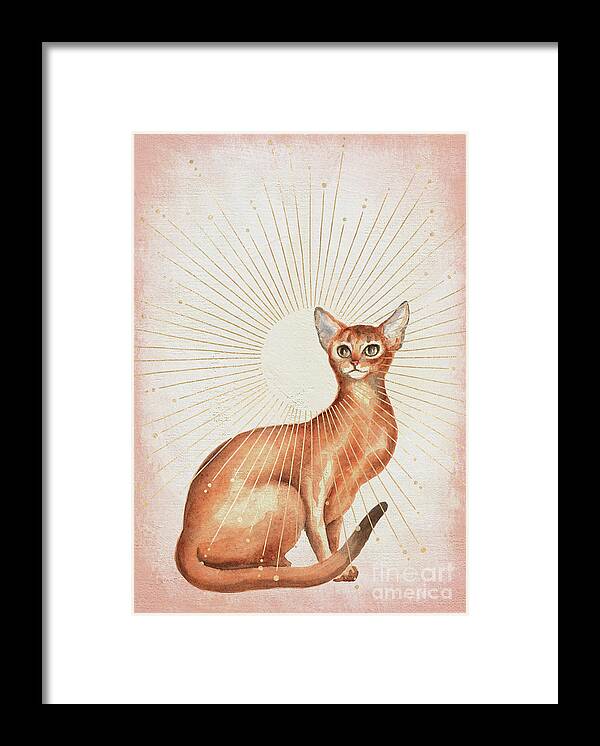 Abyssinian Cat Framed Print featuring the painting Abyssinian Cat by Garden Of Delights