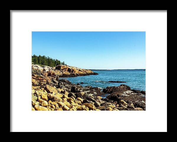 Acadia Framed Print featuring the photograph Acadia National Park Coast by Amelia Pearn