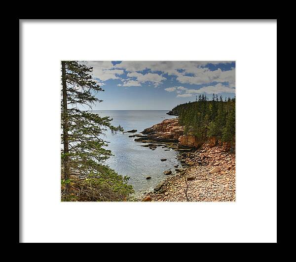 Acadia National Park Framed Print featuring the photograph Acadia Rocky Beach's by Steve Brown
